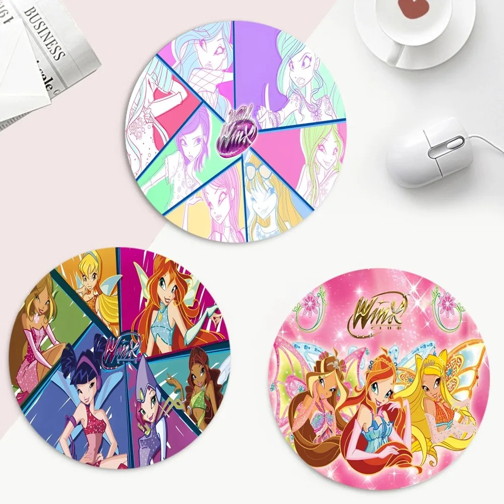 Girl W-Winx Clubs Small Round Big Promotion Table Mat Student Mousepad Computer Keyboard Pad Games Pad Padmouse Desk Play Mats