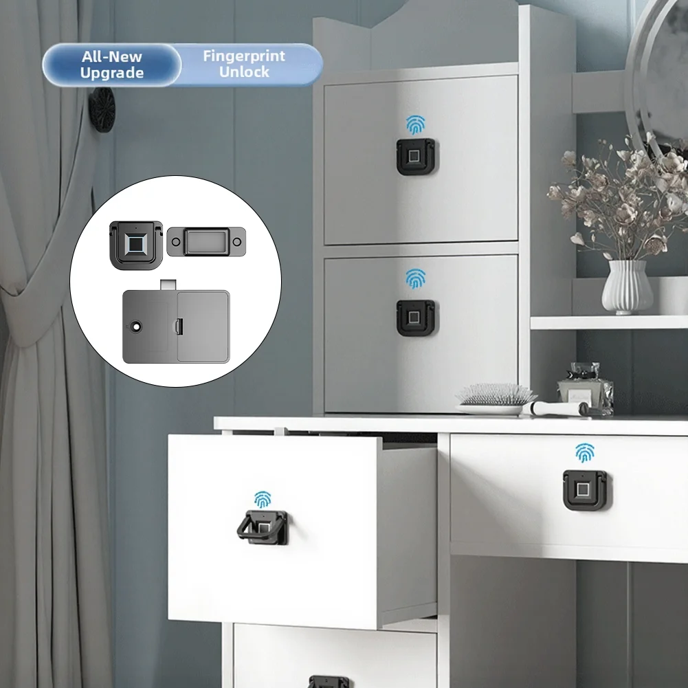 Biometric Security Fingerprint Lock Easy Install Fingerprint Drawer Lock Fingerprint Lock Scratch-resistant Alloy