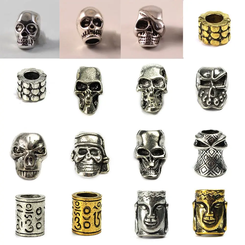 

1pc Jewelry Braided Parts Paracord Bracelet Accessories Paracord Beads Knife Lanyards Decoration Metal Charms Skull