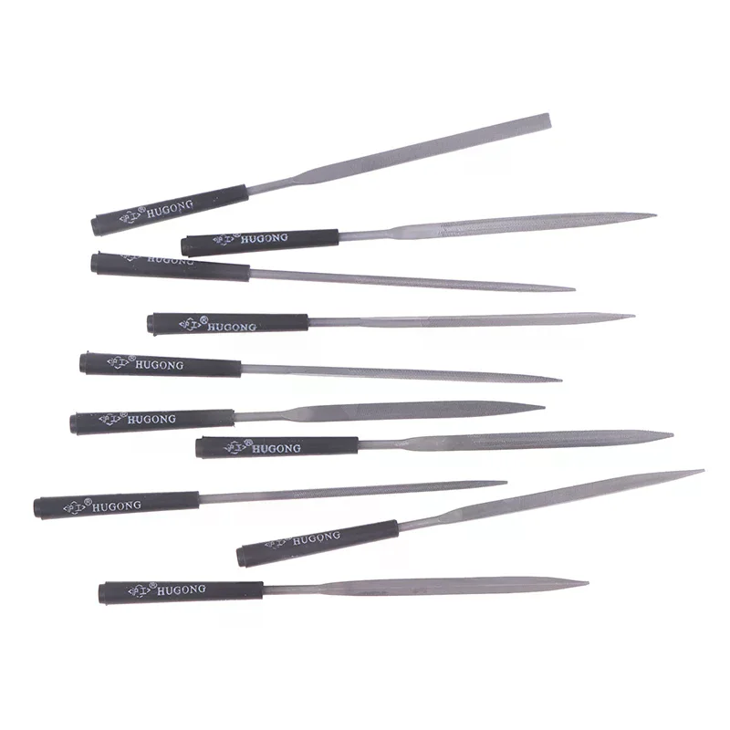 10 pz/set Set di lime ad ago in metallo Raspa per legno Lucidatura dei metalli Strumenti di file a mano Raspa in acciaio Classificazione dell'ago