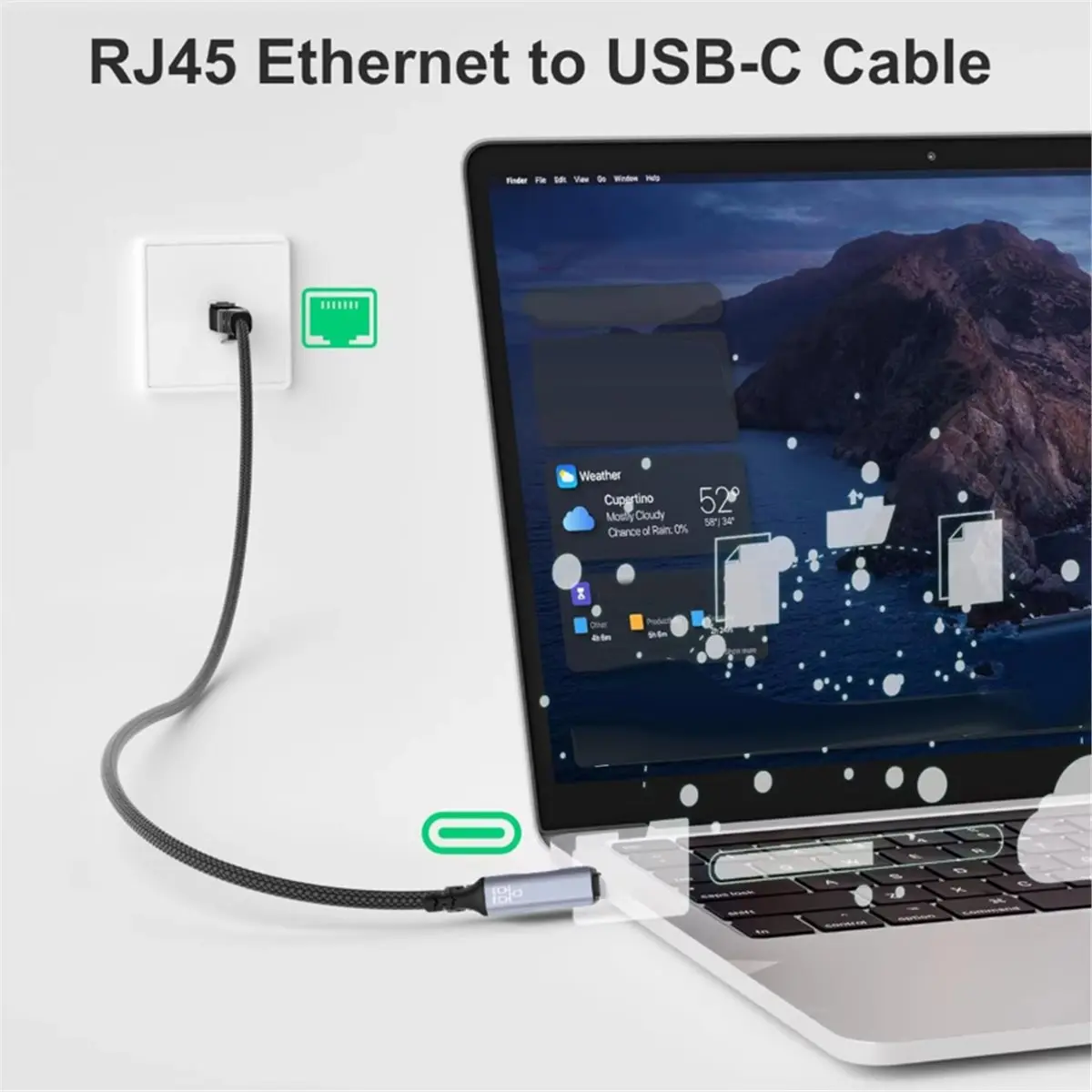 

[VALUE PACK]USB Type-C to RJ45 Ethernet Adapter Cable Gigabit Connection Ethernet Cable for Pro and Other Laptops
