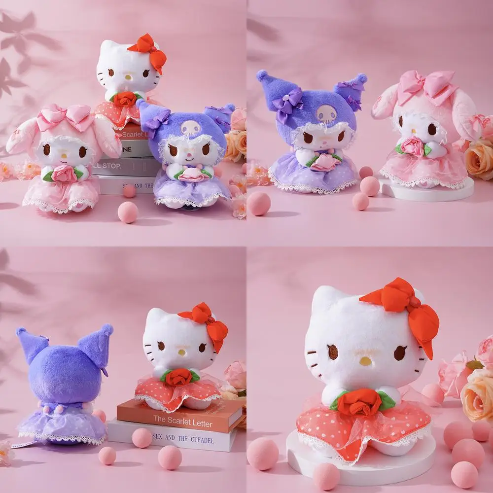 Kawaii sanrio brinquedo de pelúcia melodia kululu amor rosa série boneca de pelúcia crianças presente aniversário macio bonito animal plushie para crianças