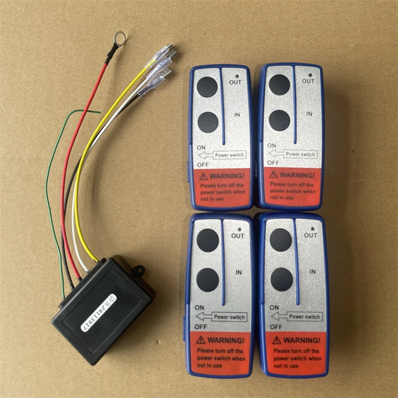 Wireless Winch Remote Control 100FT 12-24V Switch Handset Compatible With Most Brands Of Recovery Black With Twin Handset