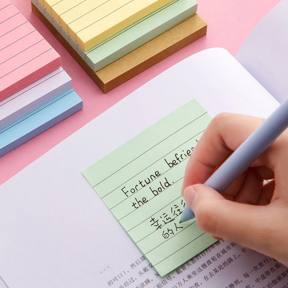 

6Pcs Colored Memo Stickers Self-Adhesive Memo Pads Small for Students Office Teachers Multi-Use Writing Sticky Tabs