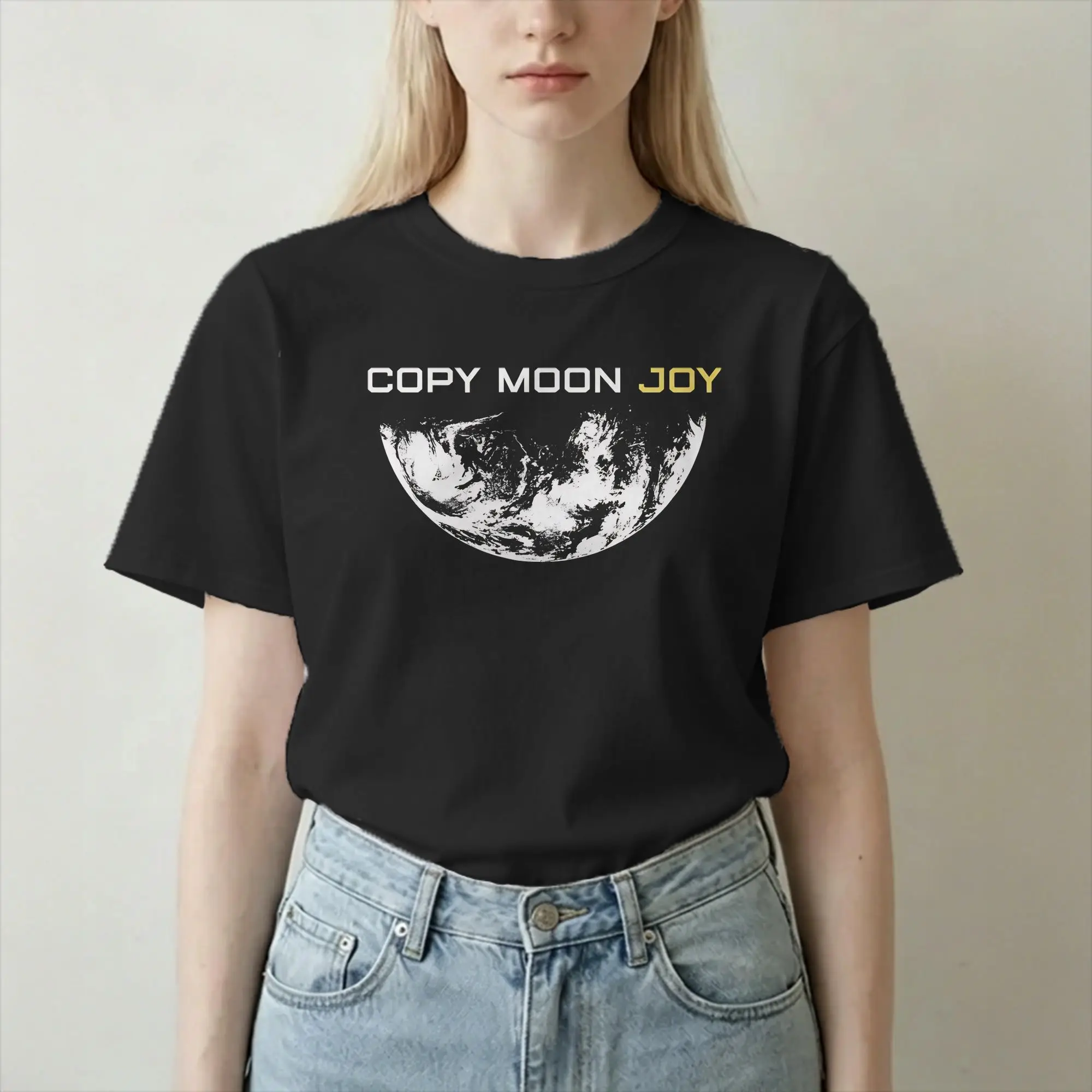 Men Women Copy Moon Joy Funny Lunar Quote T Shirt  100% Cotton Clothing Fashion Short Sleeve Crew Neck Tee Shirt Graphic T-Shirt