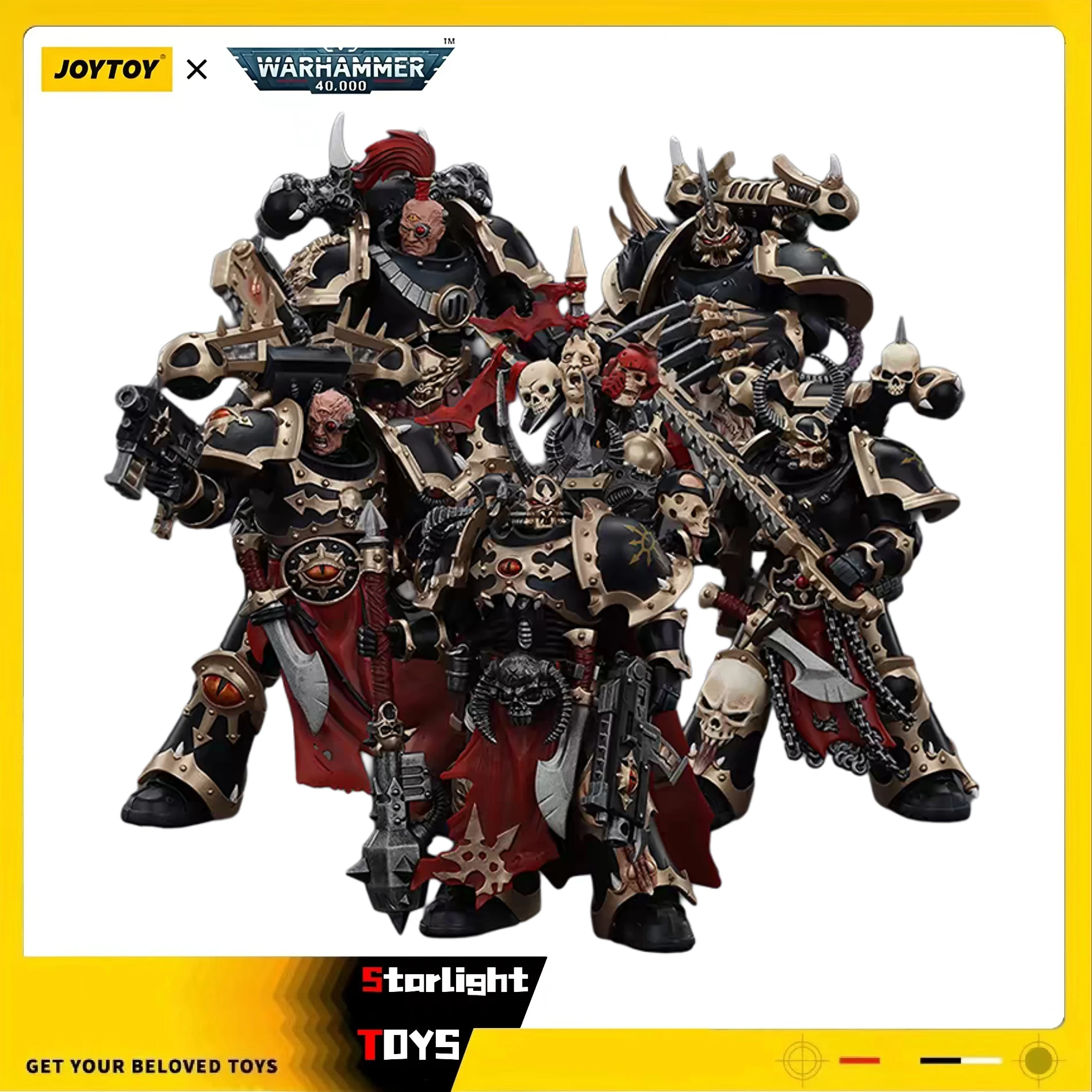 

JOYTOY 1/18 Action Figure Warhammer 40K Chaos Space Marines Black Legion Choosen 5PCS Toys Model Gifts