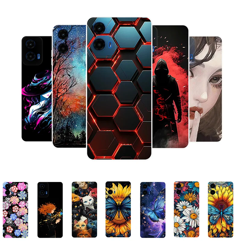 For Moto G45 5G Case Animals Cool Soft Silicone TPU Back Cover Phone Cases For Motorola Moto G45 G 45 Protector MotoG45 fundas