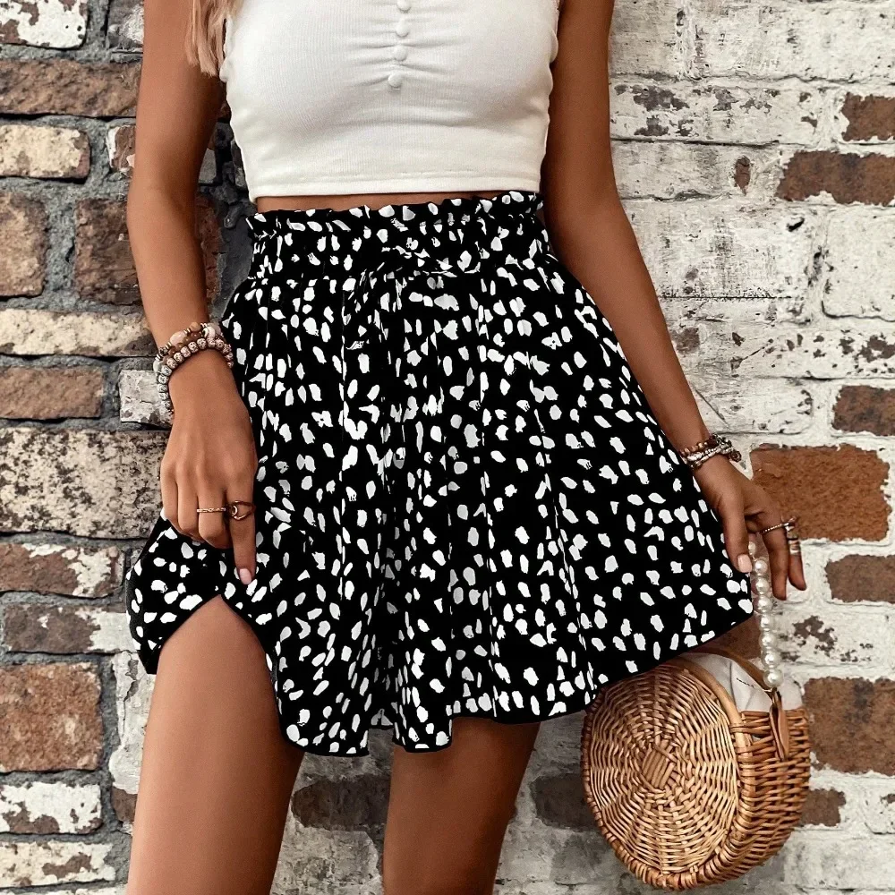 Women High Waist Floral A Line Shorts Loose Elastic Waist Breathable Flowy Flattering Casual Vacation Beach Streetwear Daily