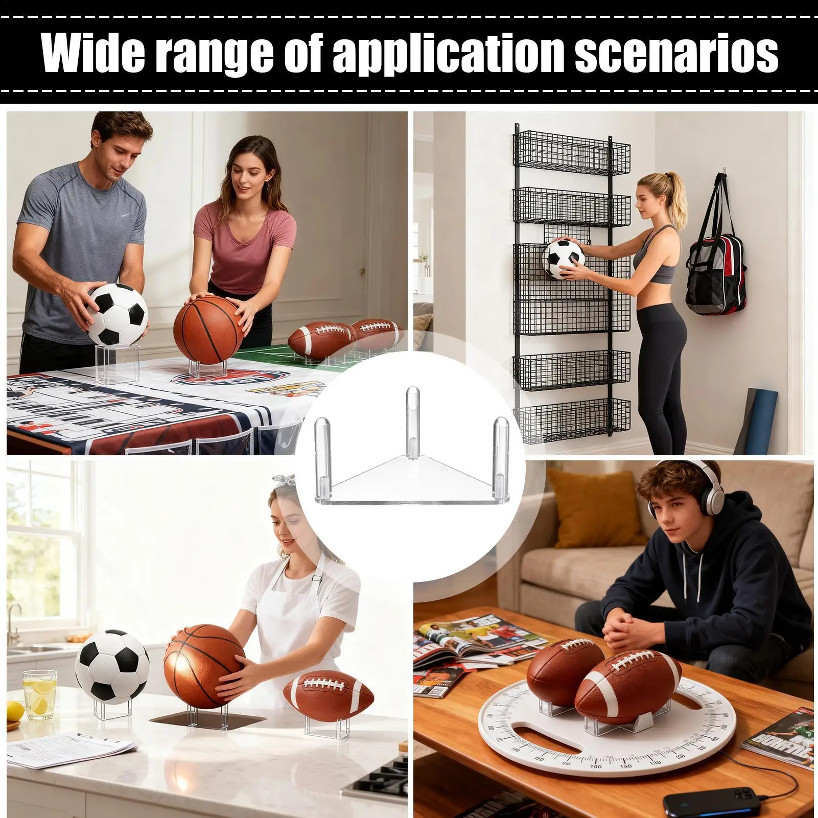 

Футбольная подставка, акриловая стойка для хранения, баскетбольная витрина для футбола, волейбола, спортивного стола, домашнего спортзала, спальни, хранения