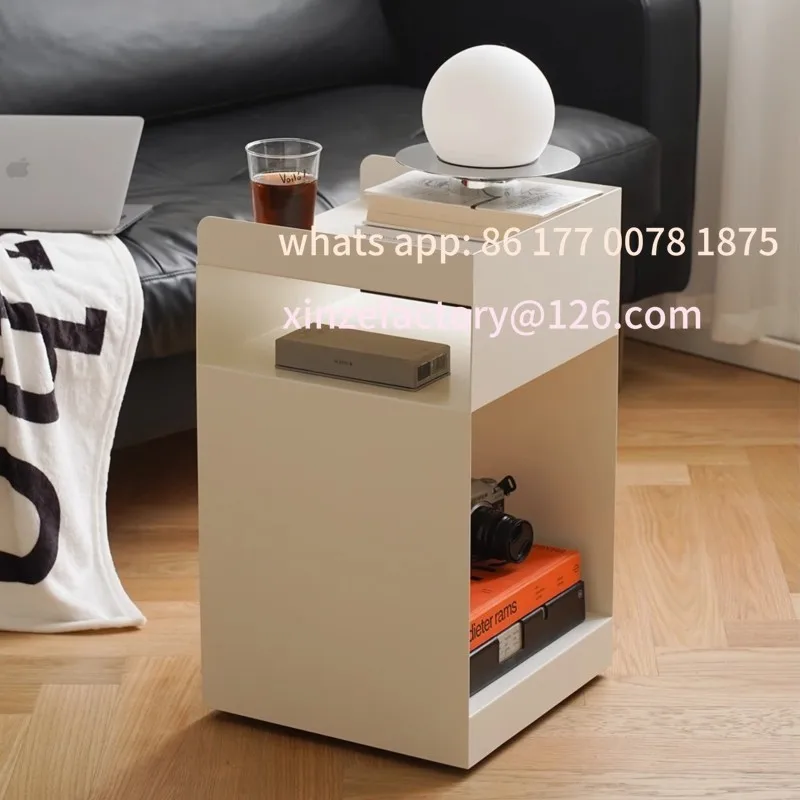 Customizable Sofa Side Table Home Bedroom Netflix Bedside Table Removable Cart Storage Side Table Carbon Steel
