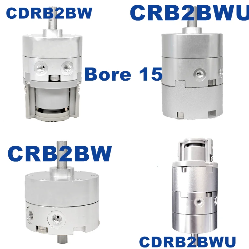 CRB2 CRB2BW15 CRB2BWU15 CDRB2BW15 CDRB2BWU15 -90S -180S -270S Single Blade Vane Rotary Cylinder Swinging Pneumatic Actuator