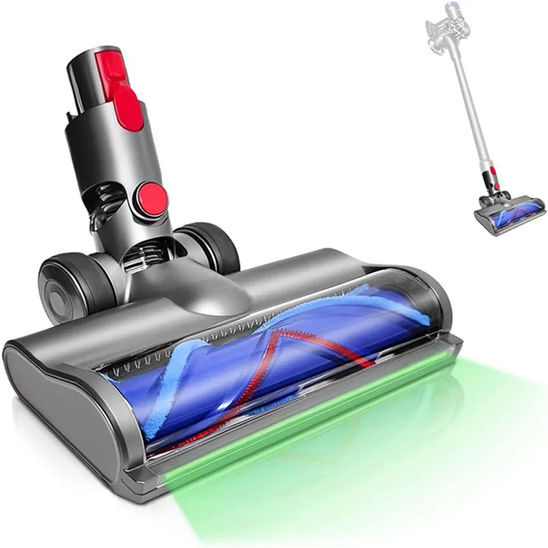 ABZA-Quick Release Cleaner Head For Dyson V7 V8 V10 V11 V15 Vacuum Attachments With LED Headlights For Hardwood Floor Carpets