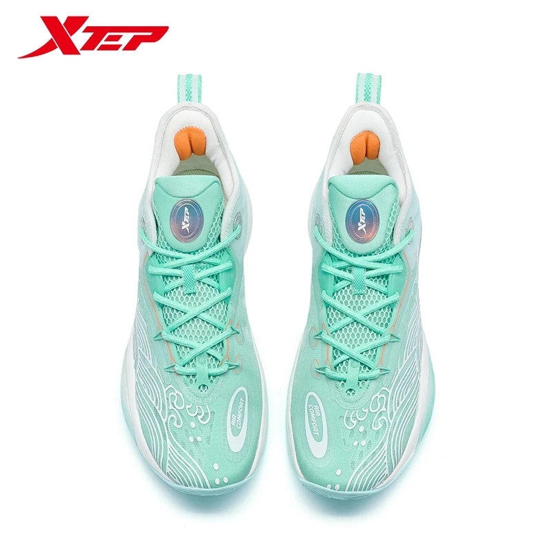 Xtep Basketball Shoes For Men 2024 Summer Cushioning Men\'s Sports Shoes Mid Top Stronger Propulsive Force Sneakers 976219120012