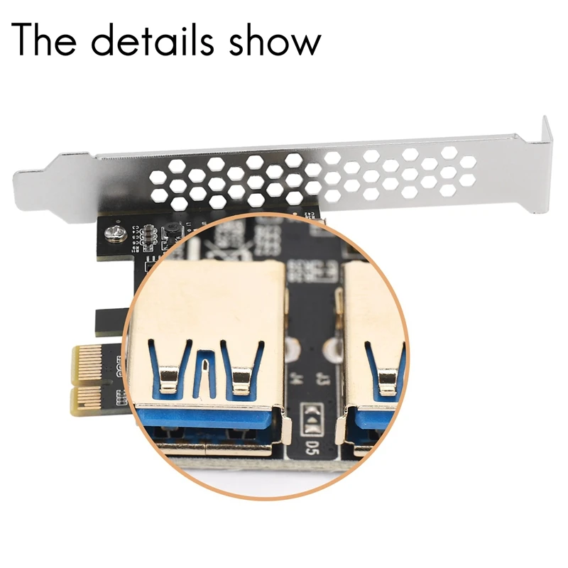 New 4 Ports Pcie Riser Adapter Board PCI-E 1X To 4 USB 3.0 PCI-E Rabbet GPU Riser Extender Ethereum ETH/Monero XMR/Zcash ZEC 16X