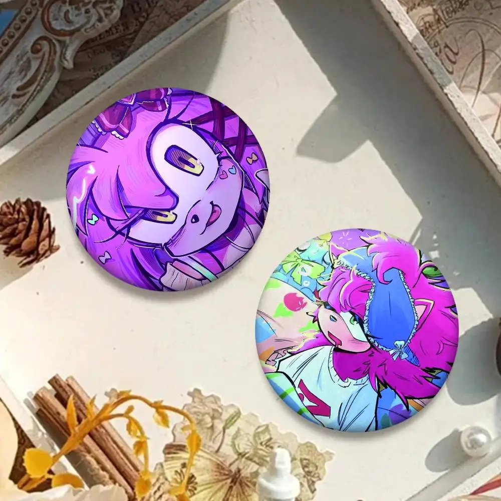 لعبة ايمي كارتون روز دبابيس شارات شارة ليزر مستديرة بروش الملابس حقيبة الظهر الملحقات #3