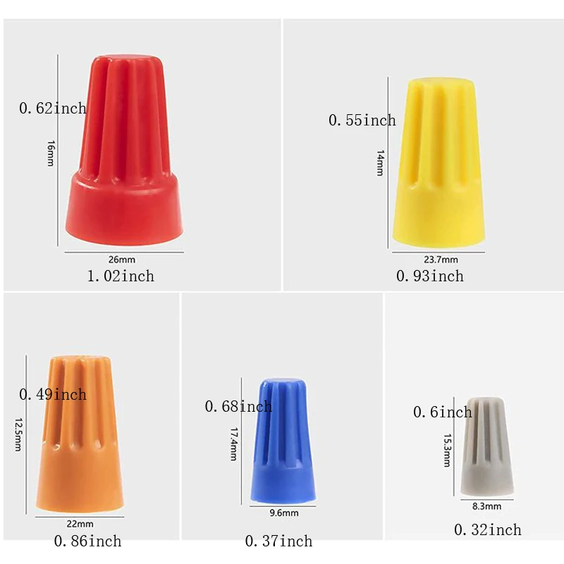 248pcs Electrical Wire Connectors Nuts Colorful Wire Caps Kit Twist Caps Nuts Assortment for Quick Connection