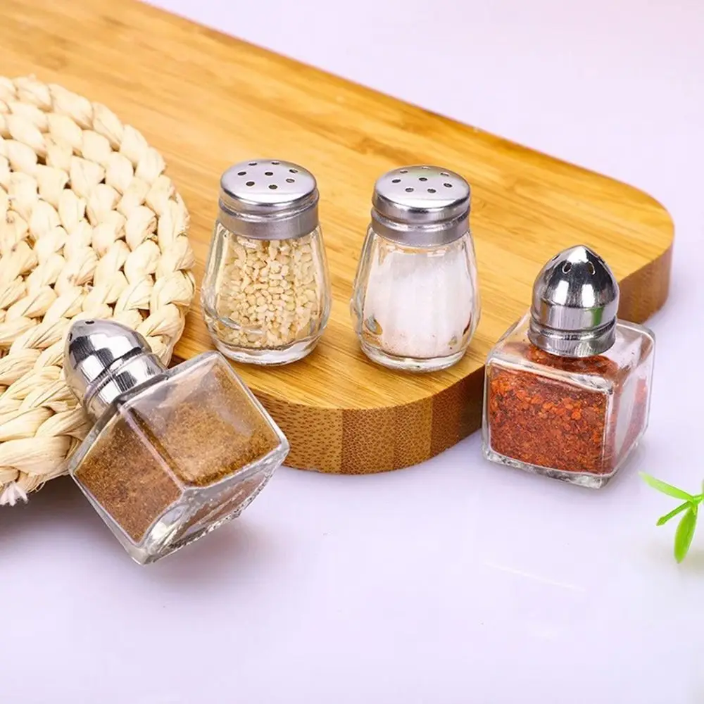 10/15ML Mini Seasoning Bottle with Lid Transparent Glass Salt Jar Storage Container Kitchen Cooking Tool Storage Bottle Outdoor