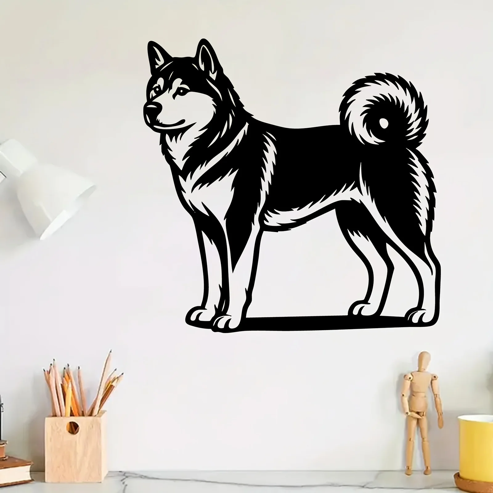 Brand Husky Metal Wall Art Iron Mural Sculpture Weather-Resistant Pet Lover Gift Outdoor Fence Living Room Decor Charming