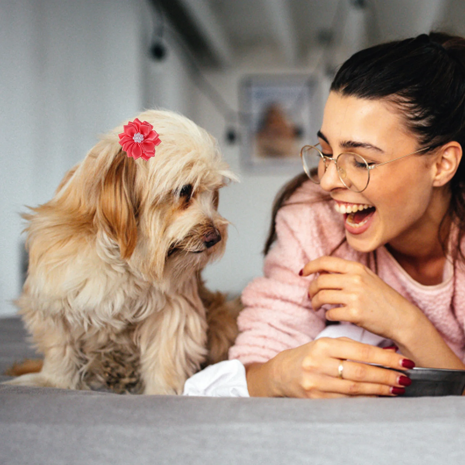 

40Pcs Dog Bows for Small Dogs Soft Comfortable Material Charming and Attractive Pet Hair Accessories Sweet Look Supplies