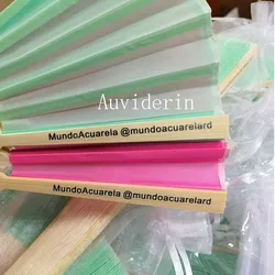 20/80pcs Personalized Folding Fan for Wedding Favors Custom Bamboo Hand Foldable Fans with Organza Bag for Promotional Gift