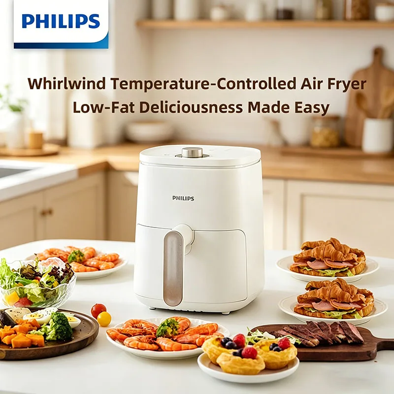 Philips 9060 Air Fryer 3.5L Intelligent Temperature Control One Key Adjustment Fryer Silicone Anti Slip Pad Automatic Power-Off