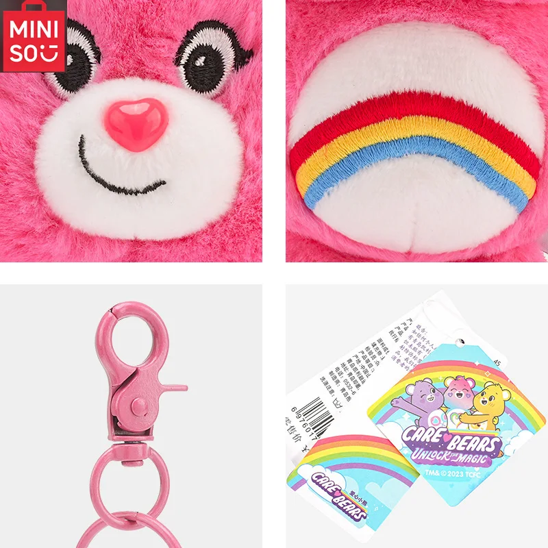 Sanrio Pluche Kawaii Carebears Regenboog Beer Pluche Anime Hobby Speelgoed Sleutelhanger Tas Hanger met Geluid Poppen Kerst Verjaardagscadeaus