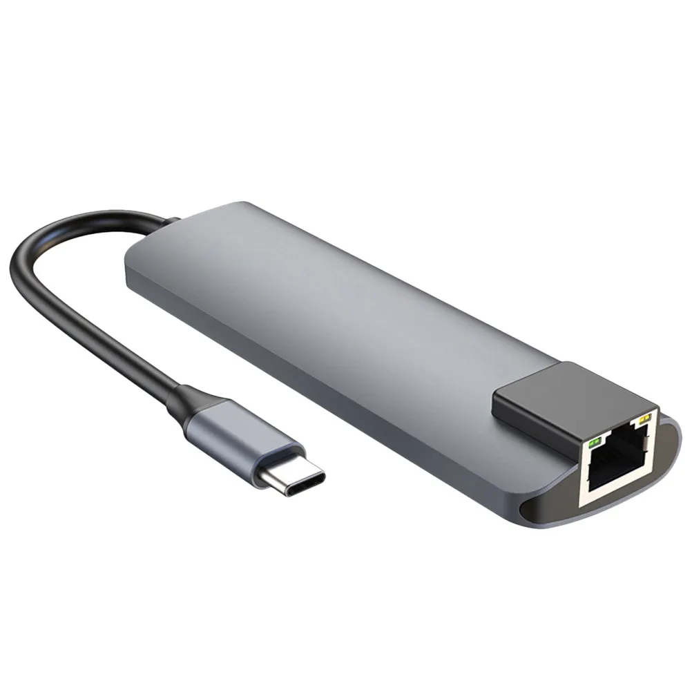 5-in-1 Type-C Hub USB C Docking Station for Laptop Compact Multifunction Adapter with Pd Charging Ethernet USB 3.0 Ports