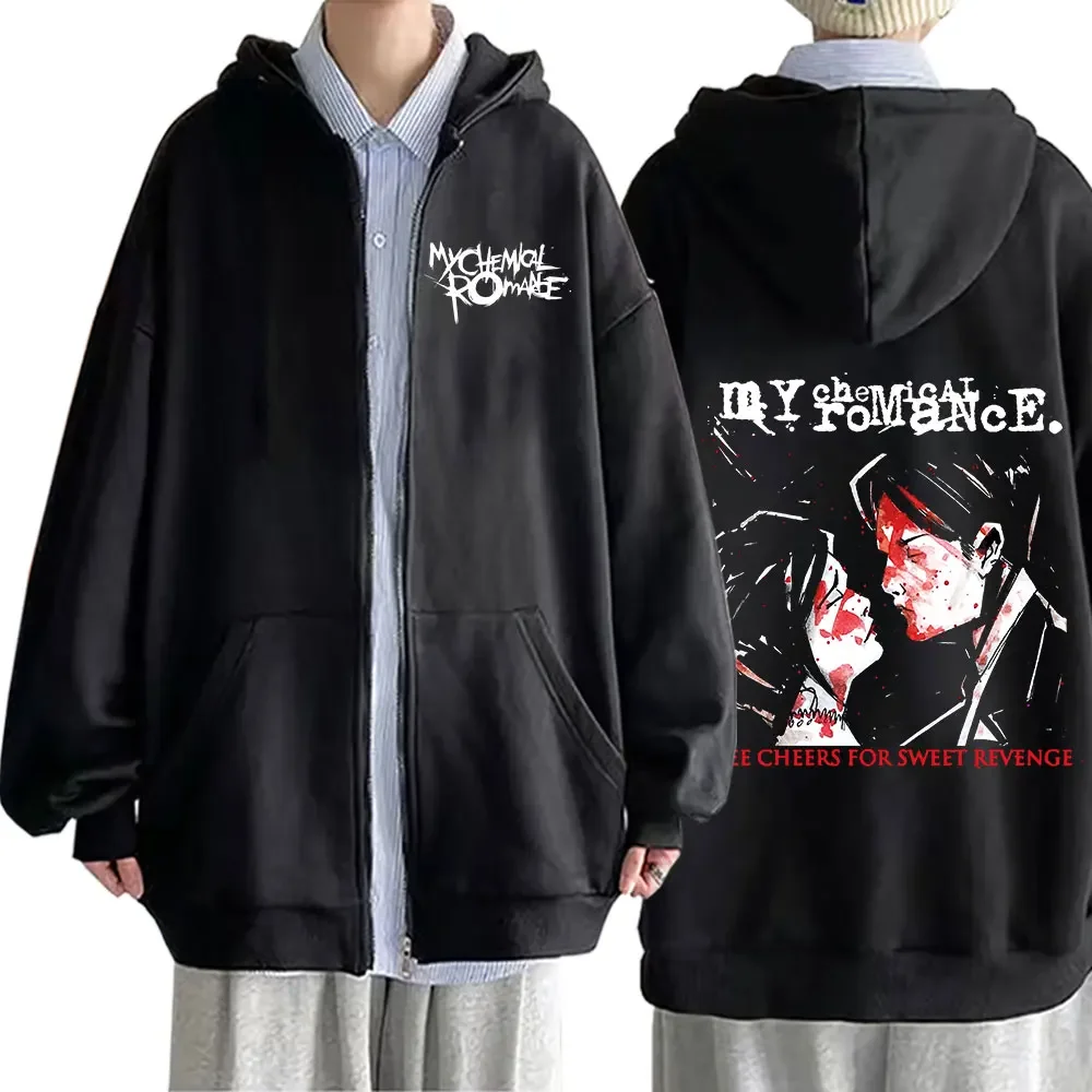 

Rock Band My Chemical Romance Mcr Dead Zipper Hoodie Men's Black Parade Punk Emo Zip Up Sweatshirt Coat Vintage Hip Hop Jacket