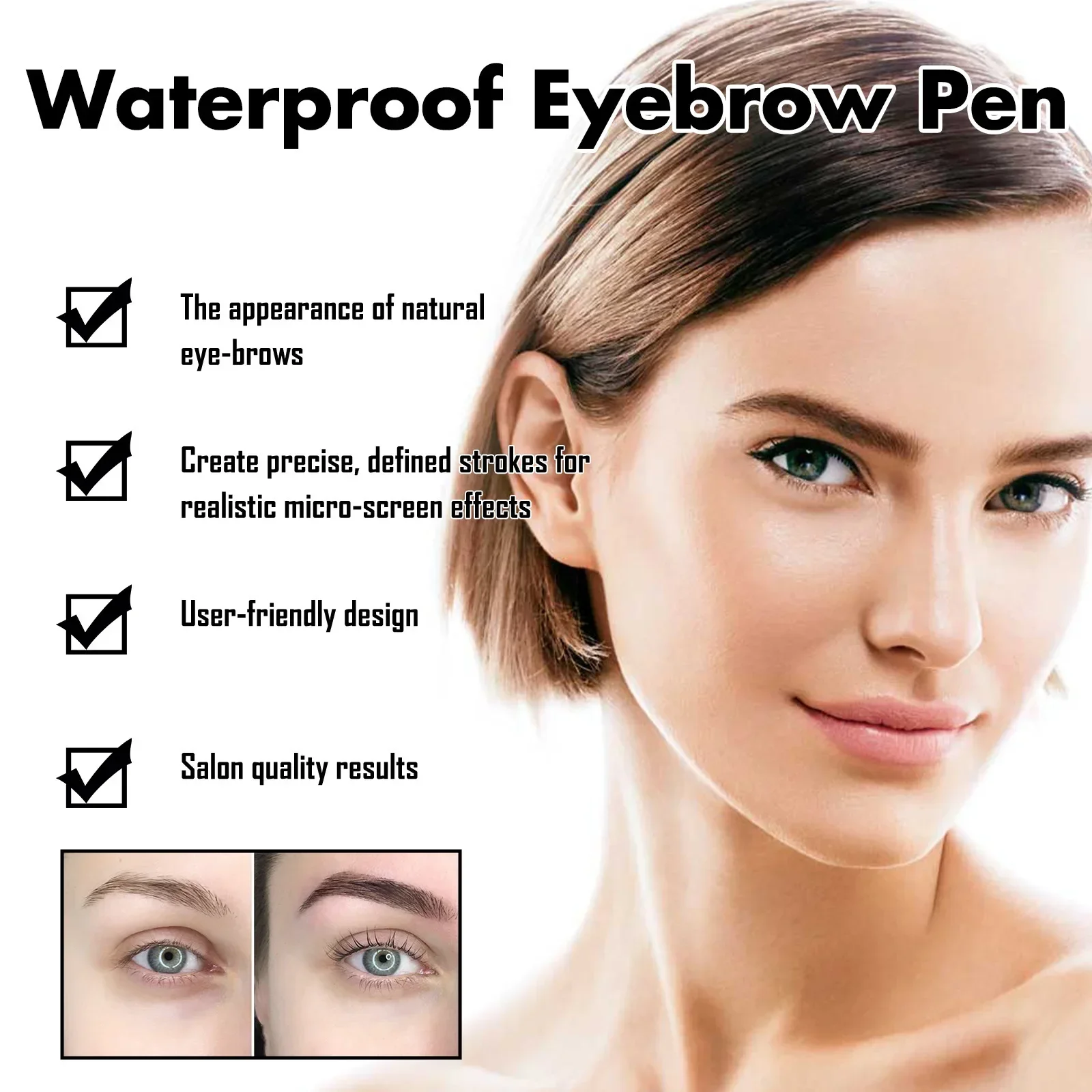 Eelhoe Four-Fork Wild Water Eyebrow Pencil Modified Brow Style Waterproof Sweat-Proof Filled Eyebrows Natural Multicolor Makeup