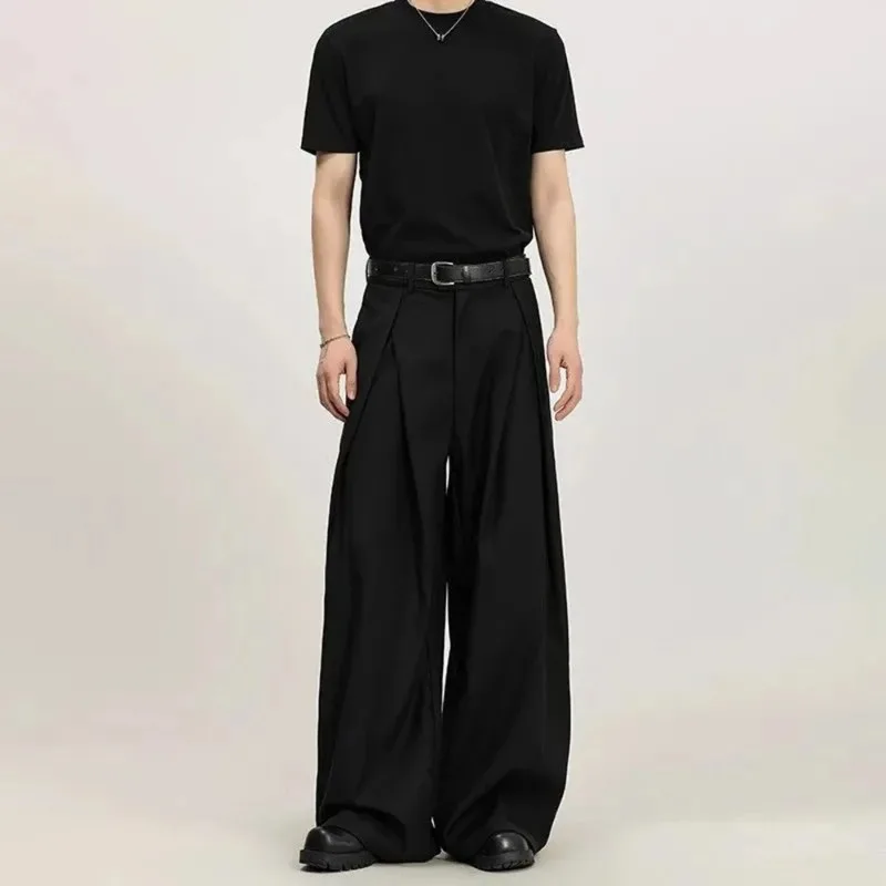 

Mens Trousers Three-Dimensional Pleated Casual Pants Streetwear Fashion Daily Versatile Outdoor Youth Campus Wide-Leg Pants