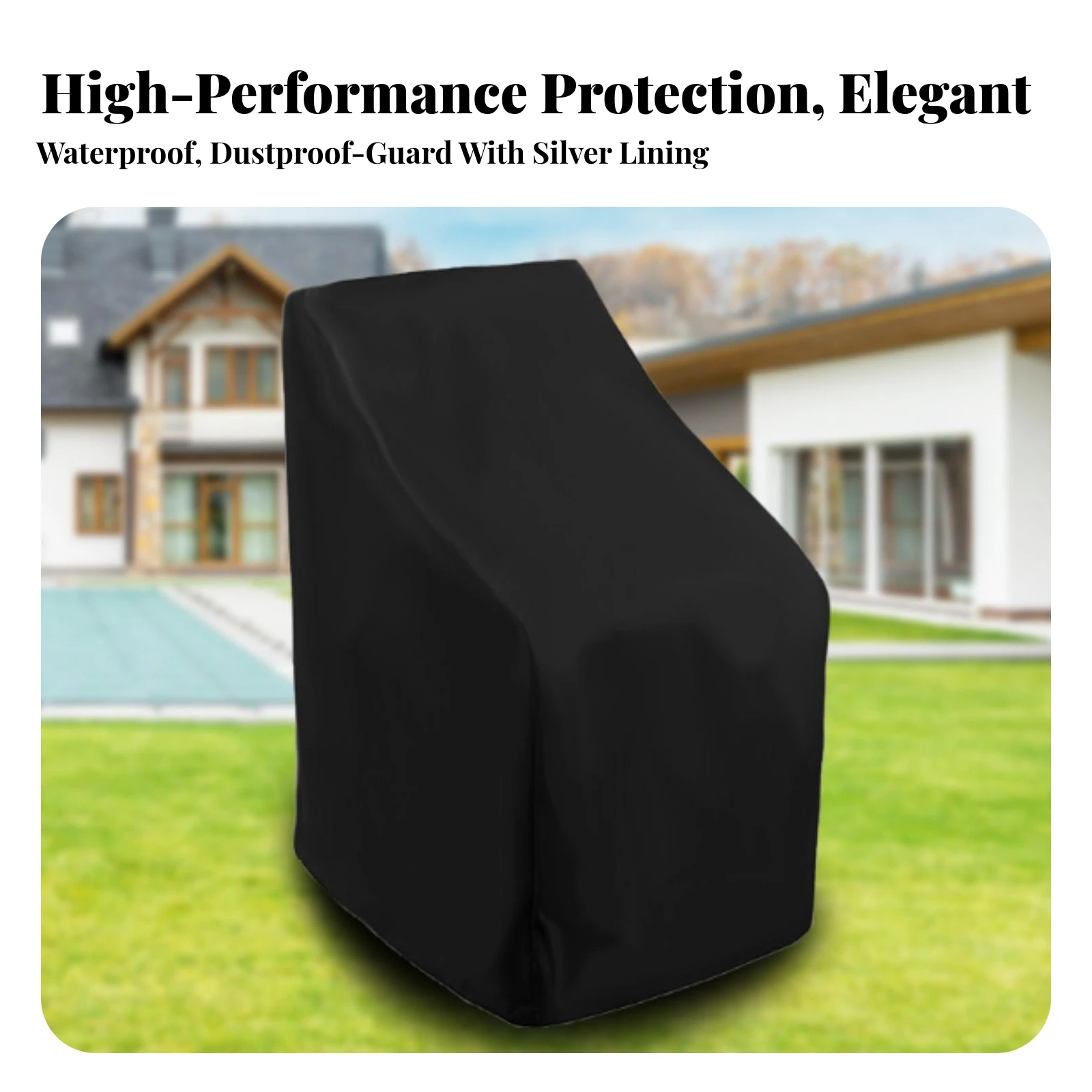 Patio Chair Cover Waterproof Outdoor Chair Cover Slipcover Resistant Dustproof for Backyard