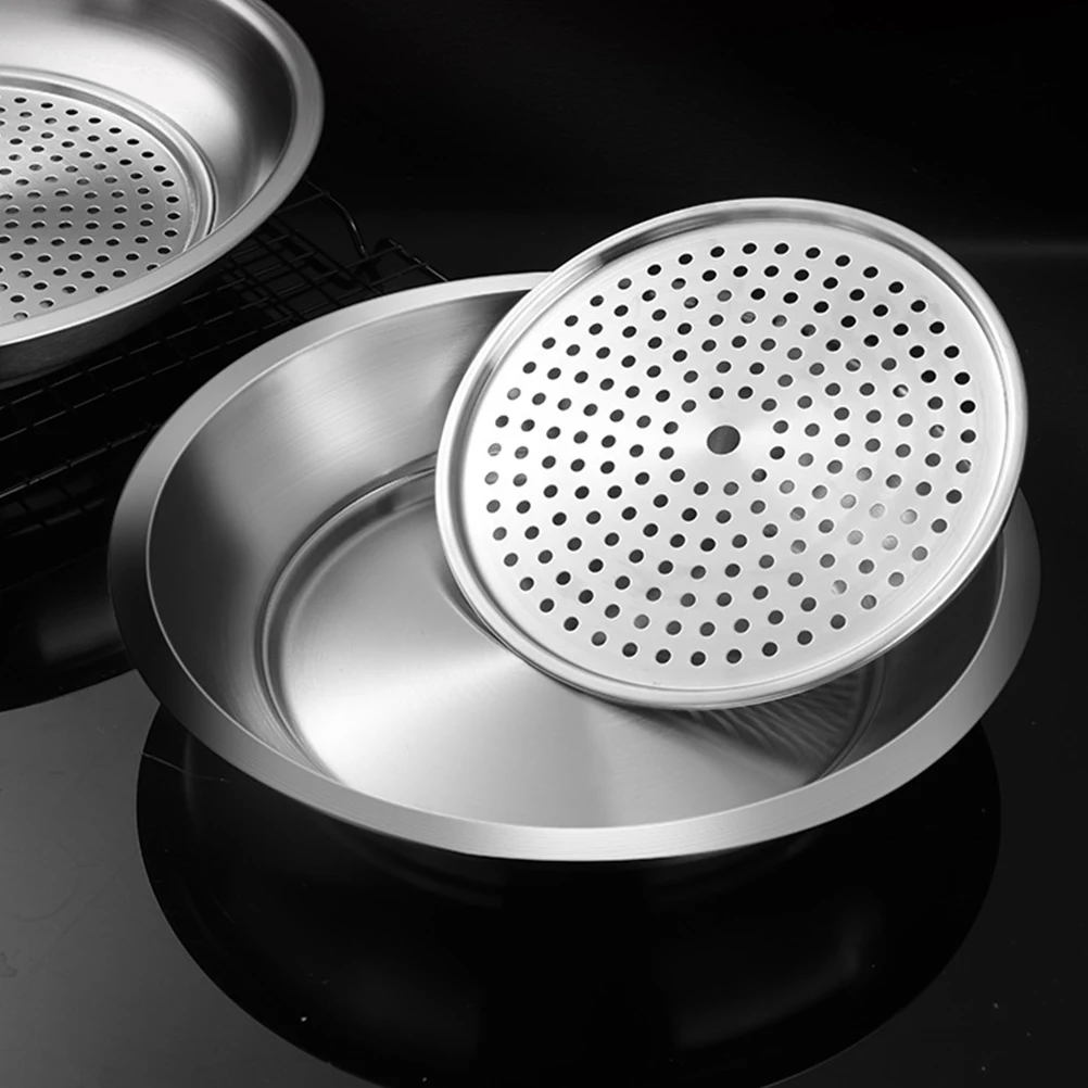 

Stainless Steel Dumpling Plate Smooth Surface Easy Clean Suitable for Hot Cold Meals Kitchen Snack Storage Serving Dish
