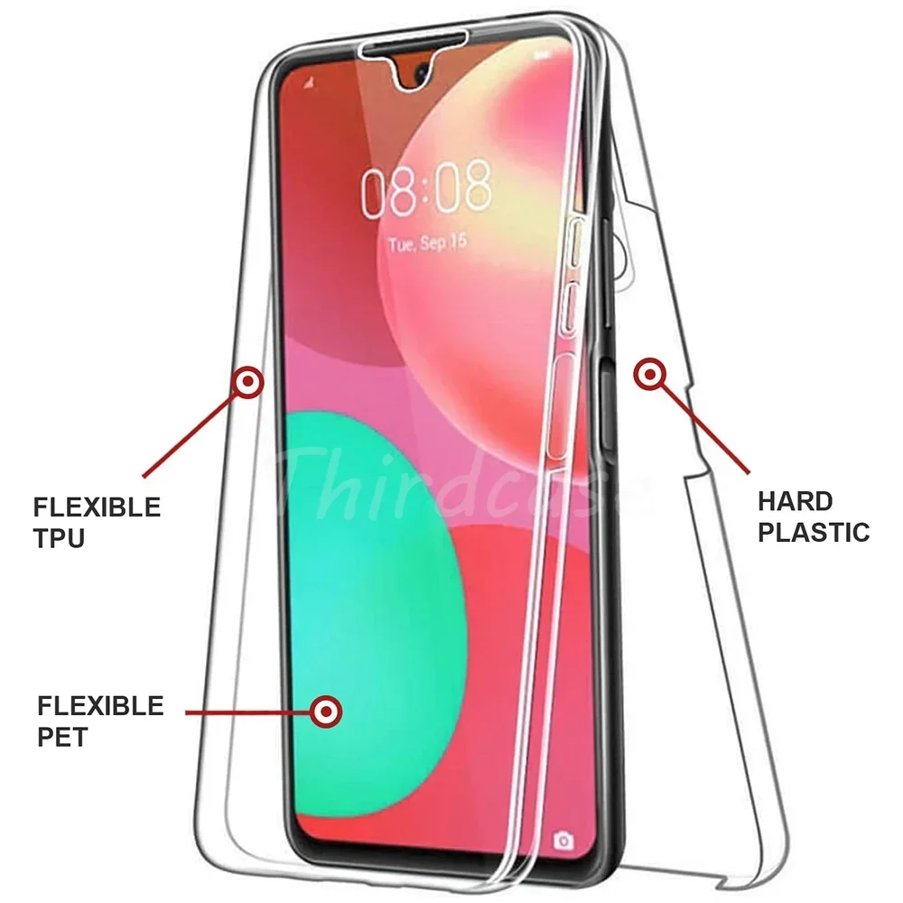 360 Double PC+Silicone Case For Huawei P Smart 2021 2020 Z P20 P40 Lite E P20 P30 Pro P30 Lite New Y7P Full Body Cover