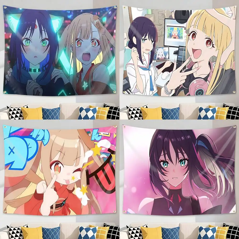 Manga Lunar Cosmic Princess Kaguya Flag Tapestry Banner for Bedroom Living Room Outdoor Camping