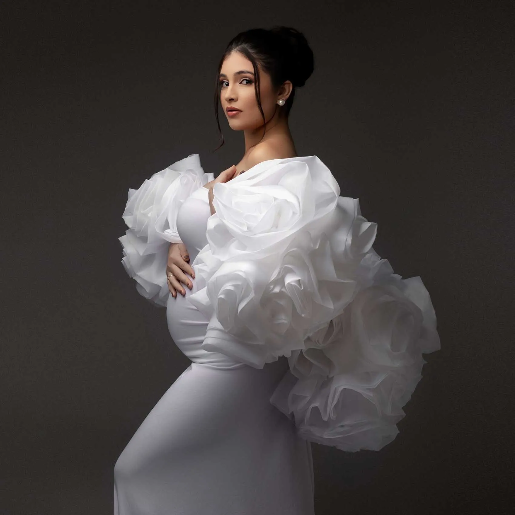 ผ้าคลุมงานแต่งงานลายดอกไม้ขนาดใหญ่ ลดราคาพิเศษ ผ้าคลุมถ่ายภาพคนท้อง ผ้าคลุมแต่งงานแบบสั่งทำพิเศษ ผ้าคลุมแต่งงานแต่งระบาย ผ้าคลุมถ่ายภาพ ผ้าคลุมชุดเจ้าสาว ผ้าคลุมไหล่