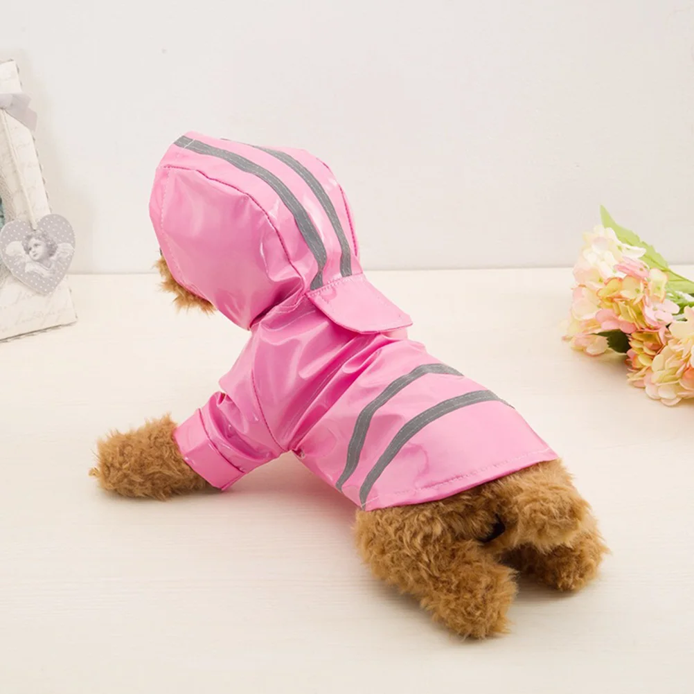 

Pet Raincoat 's Windbreaker Hooded with Reflective Stripes Apparel Full Coverage