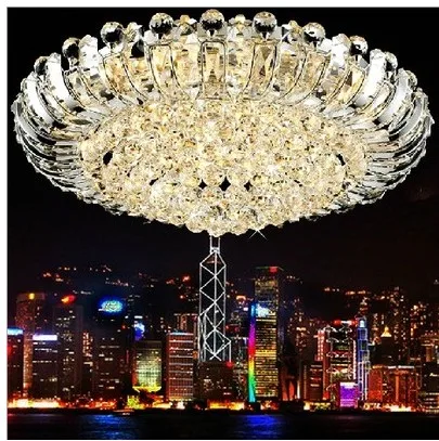 European-style Luxury Crystal Ceiling Circular Living Room Lights LED Lighting Bedroom Ceiling Lights Lamps forLiving Room Luces