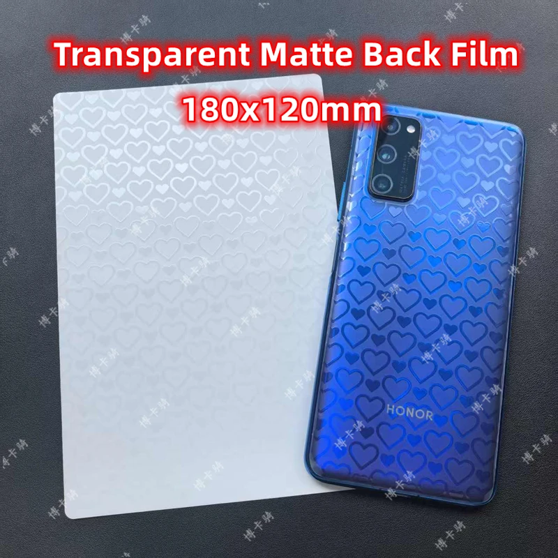 

3D Semi-Transparent Matte Back Film For Cutting Machine Star/love shape Matte Decorative Back Cover Sticker PVC Screen Protector