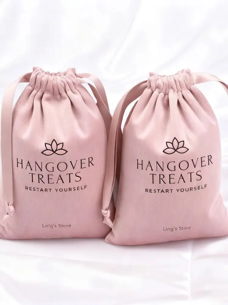 100Pcs Gepersonaliseerde Super Zacht Roze Fluwelen Buidel Voor Sieraden Op Maat Logo Trekkoord Fluwelen Stof Cadeau Cosmetische Verpakking Tas - afbeelding 2