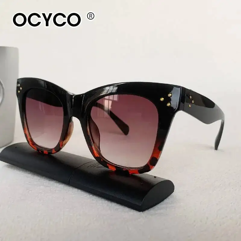 Große Rahmen-Sonnenbrille im Katzenaugen-Stil für Männer und Frauen, Modemarke, Vintage, quadratische Sonnenbrille, UV400, für Outdoor-Reisen, mehrfarbig