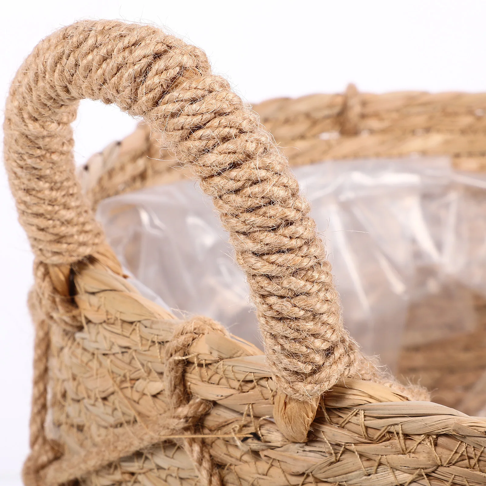 

Straw Woven Basket Handcrafted Straw Plant Pot Cover Multipurpose Storage Basket Decorative Planter for Indoor Plants