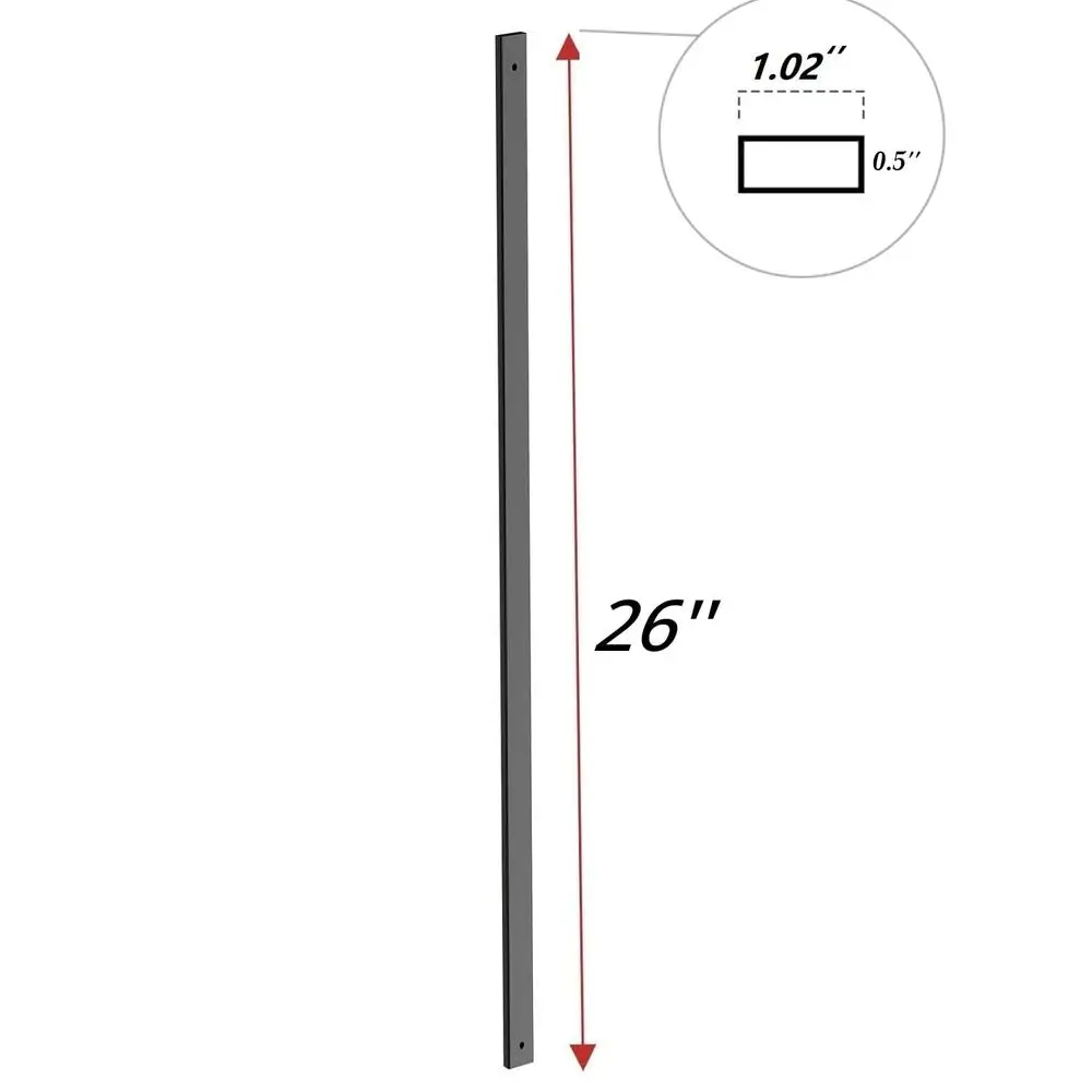 Upgraded 75-Pack 26 Rectangle Deck Balusters with End Caps and Screws for Staircase Railing