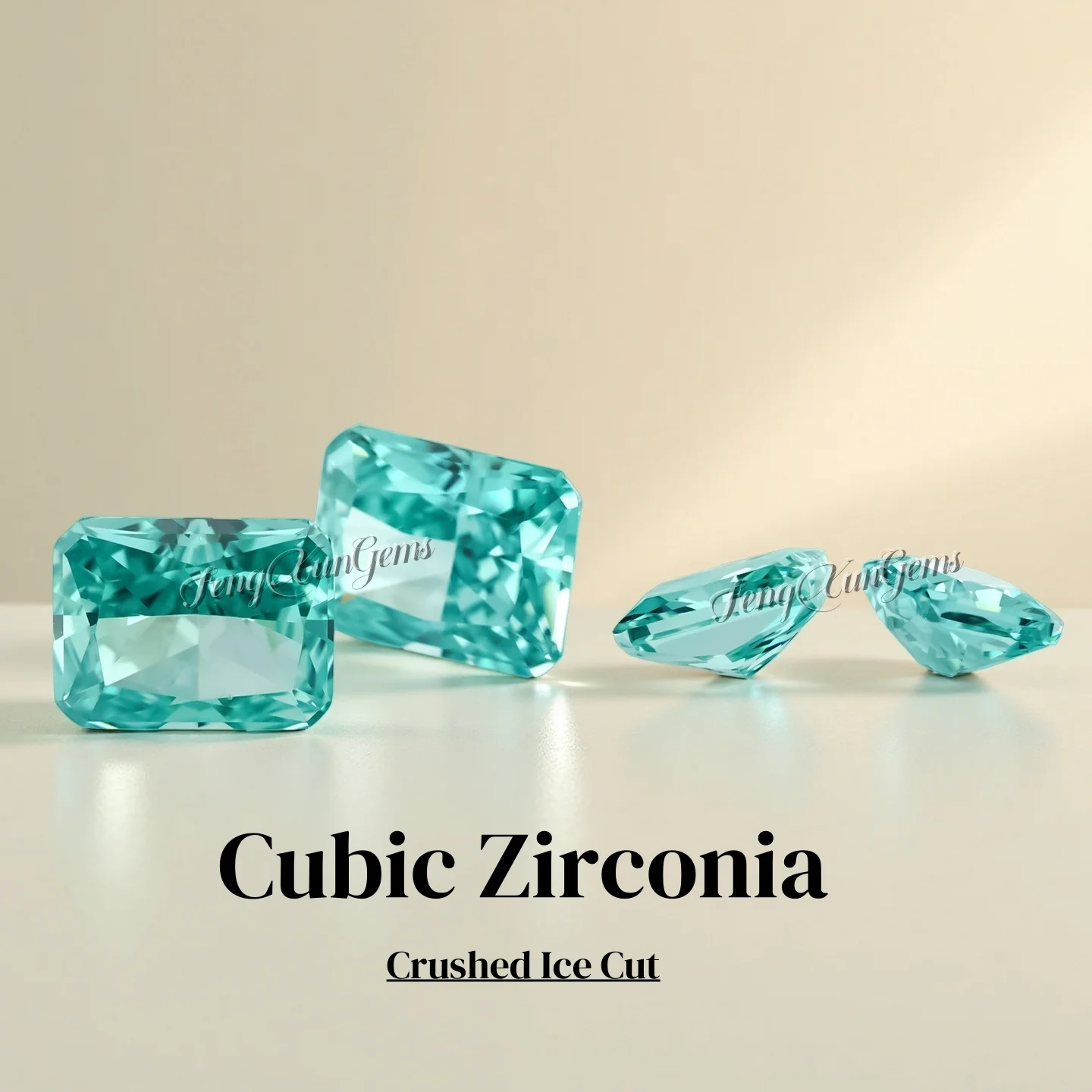 

Paraiba Green High Carbon Diamond Lab Gems Octagon Crushed Ice Cut Radiant Cut Shining Cubic Zirconia Loose Stones For Jewelry