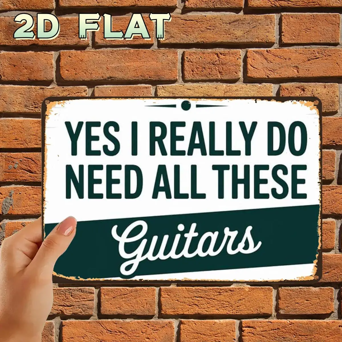 1pc, Retro Vintage Guitar Enthusiast Metal Sign, with Pre-Drilled Holes, Ideal for Indoor, Garden, Outdoor, And Restroom Decor