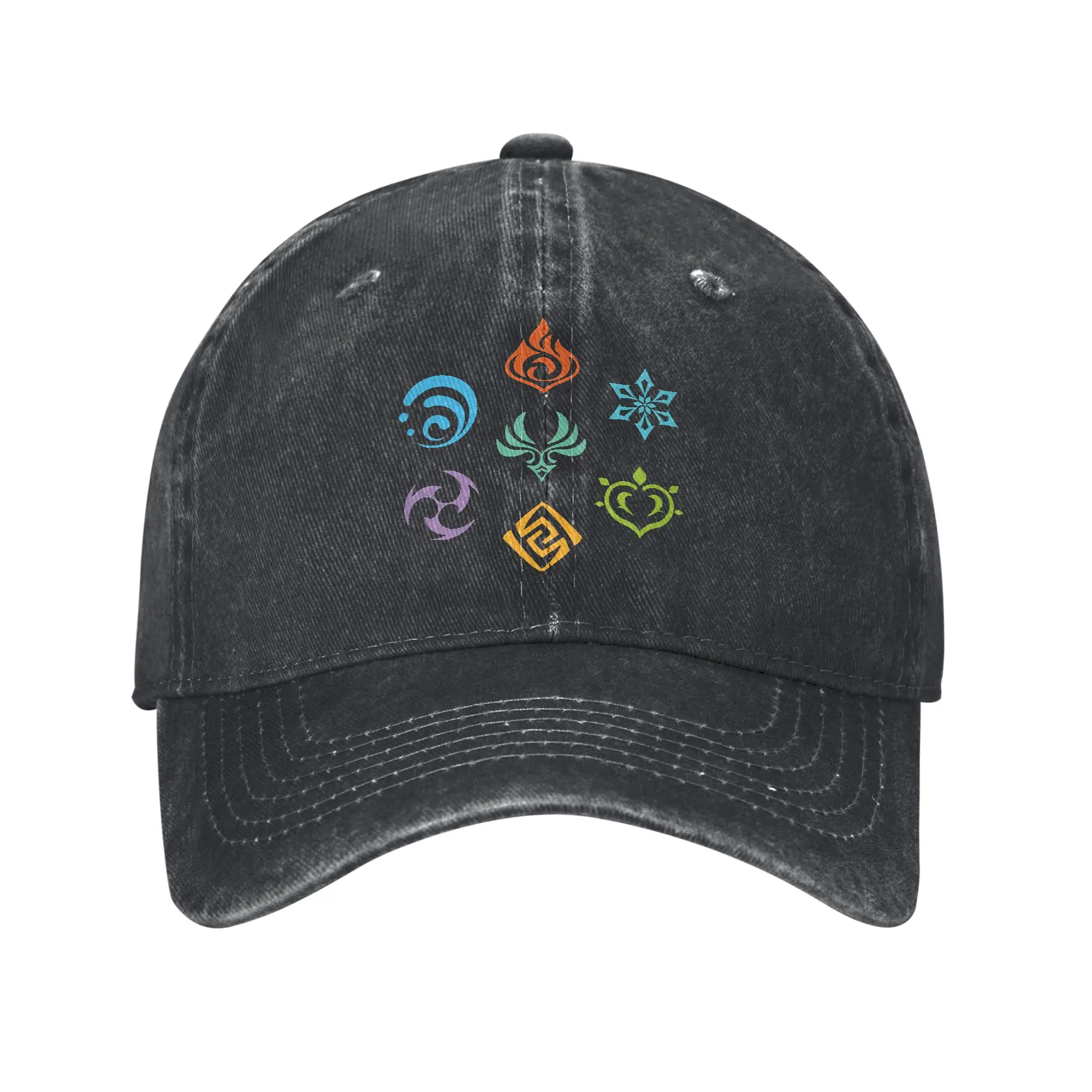 Genshin Impact Elements Casual Baseball Cap For Unisex-Teens Summer  Outdoor Sport Hip Hop Hats Vintage Breathable Baseball Caps
