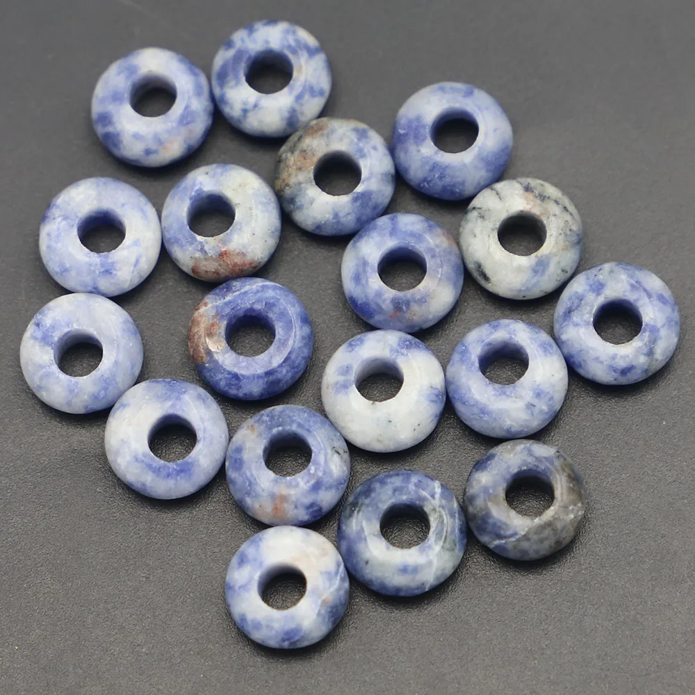 

10x5mm Natural Stone Round Shape Big Hole Spacer Beads Sodalite Bracelet Jewelry Making Supplies 50pcs Wholesale Free Shipping