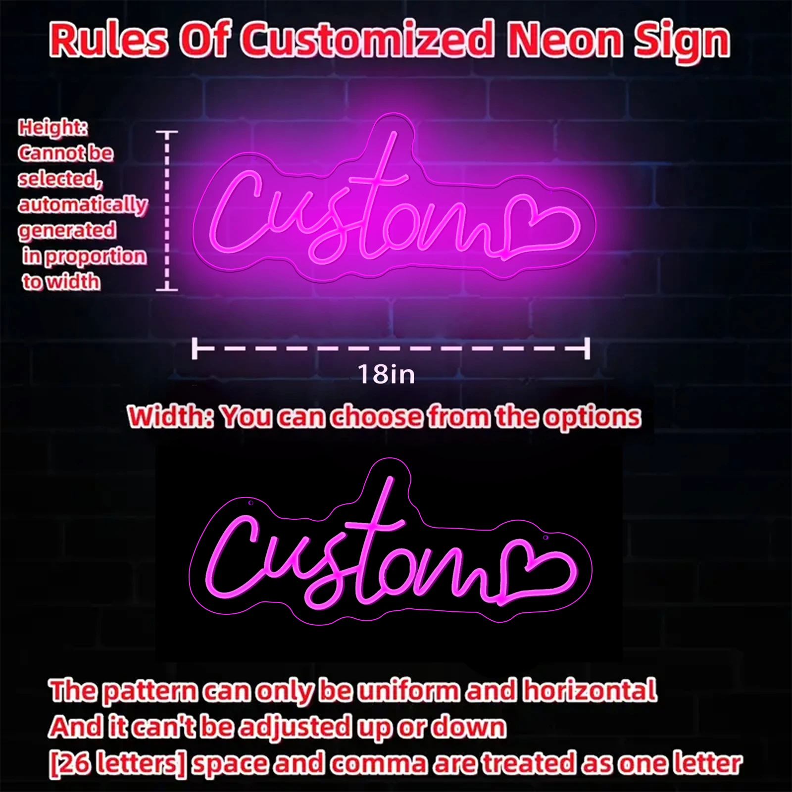 Customized Neon Sign Color Dimmer Led Light Personalised Led Neon Lighting For Wall Halloween Christmas Bedroom Home Decorations