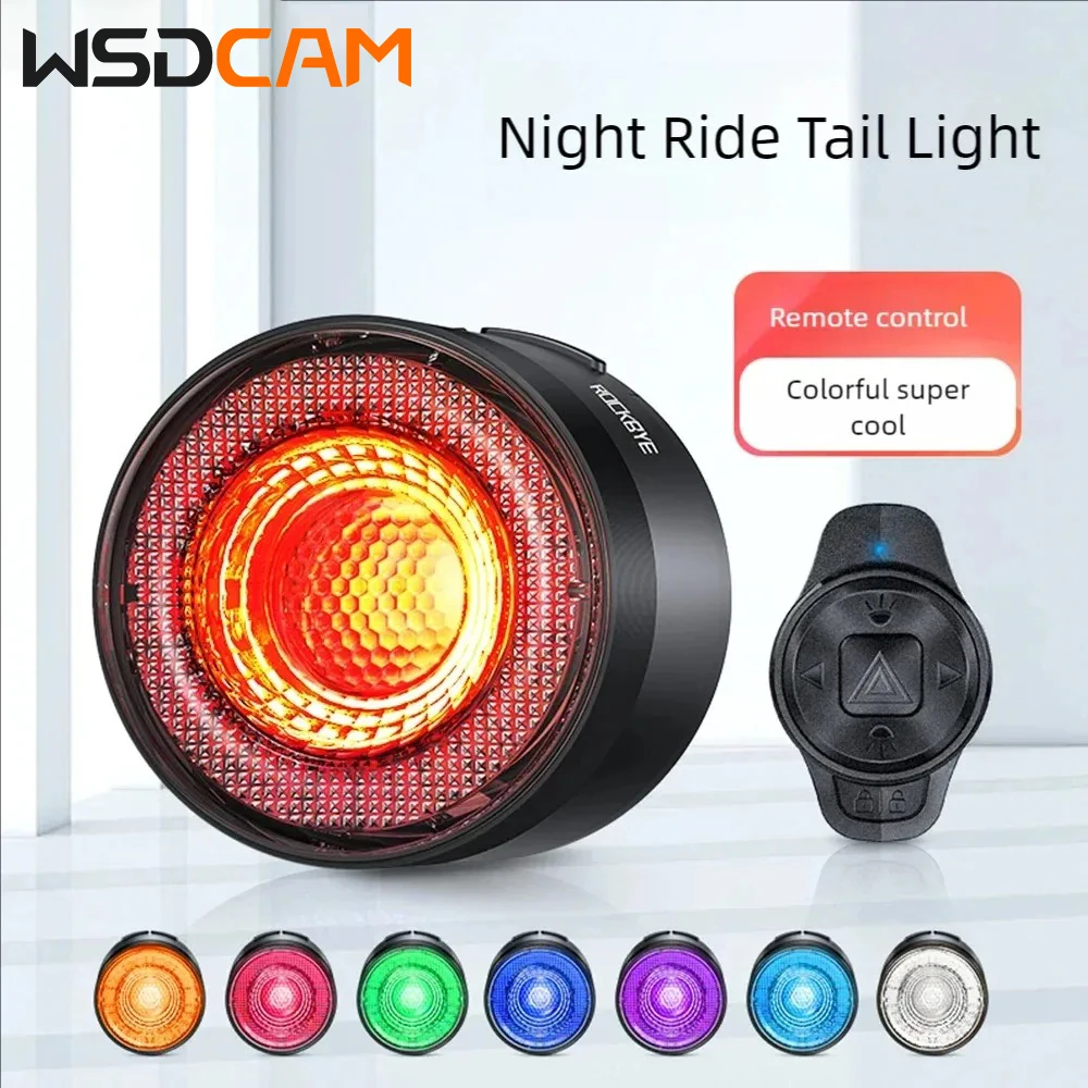 

WSDCAM Wireless Remote Turn Signal Bicycle Light MTB Direction Indicator Smart LED Bike Taillight USB Charge Cycling Rear Lamp