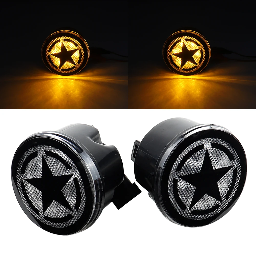 

Указатели поворота, передние светодиодные парковочные фонари для Jeep Wrangler JK и Unlimited 2007-2018, передняя решетка со звездой