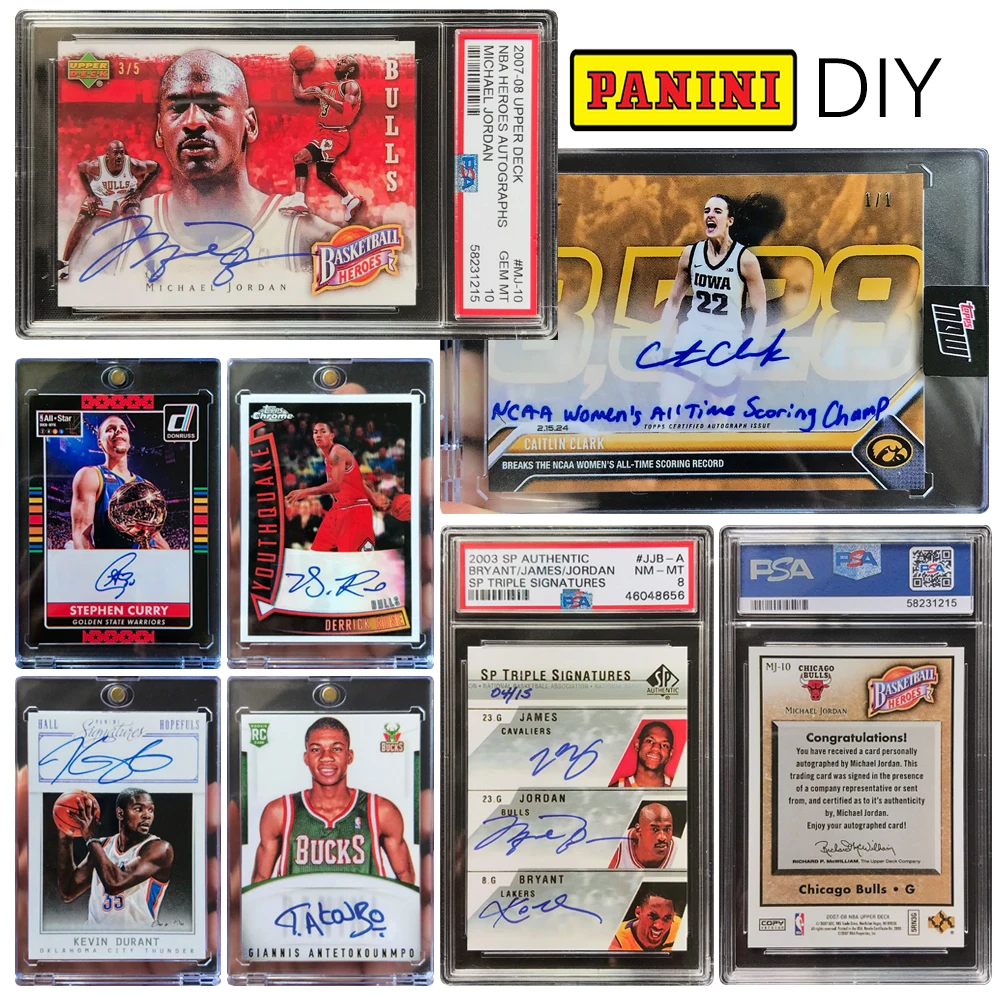 

PANINI DIY Curry Durant Rose Caitlin Clark Jordan James домашние Коллекционные карточки с кирпичами Баскетбольный подарок на день рождения для мальчика